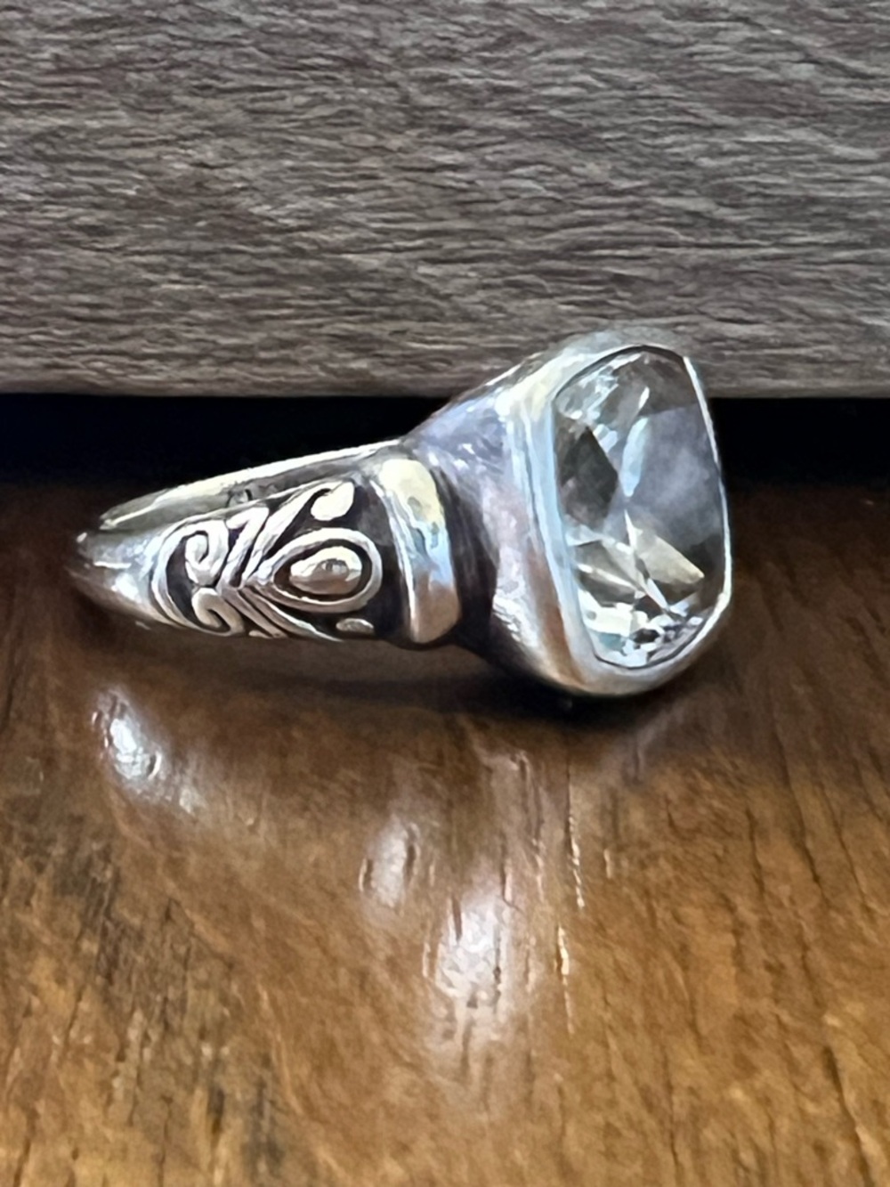 Rare Angela by John Hardy Sterling Silver 925 14K CZ Ring